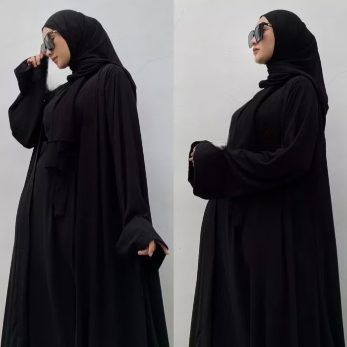 _ ABAYA TURKEY PLUSS OUTER ABAYA SET PREMIUM ABAYA HITAM