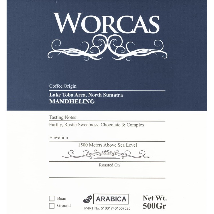 

Kopi Arabica Mandheling 500 Gram (Biji/Bubuk) Worcas Coffee