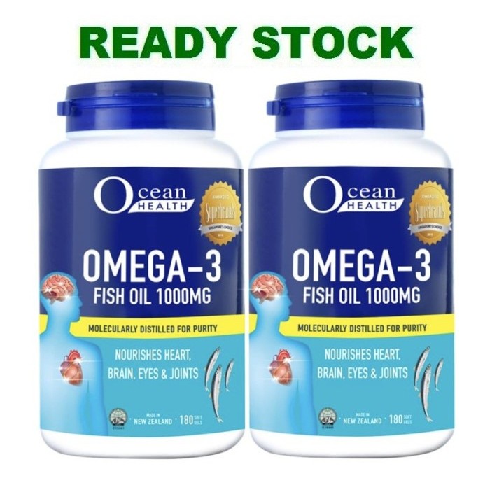 OCEAN HEALTH - OMEGA 3 Fish Oil 1000mg 2 X 180 Soft gels SINGAPORE