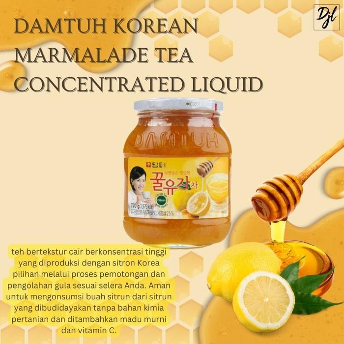 

terbaru !!! damtuh korean marmalade tea concentrated liquid 770g 1 toples minuman madu seduh import