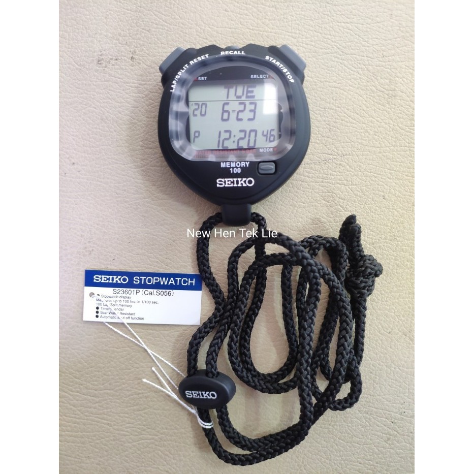 Ready Stopwatch Seiko S23601P1 / S23601 / S056 Digital 100 Lap Memory Best Seller