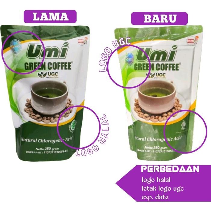 

terbaru !!! umi green coffee ori terbaru 250 gram logo putih ready