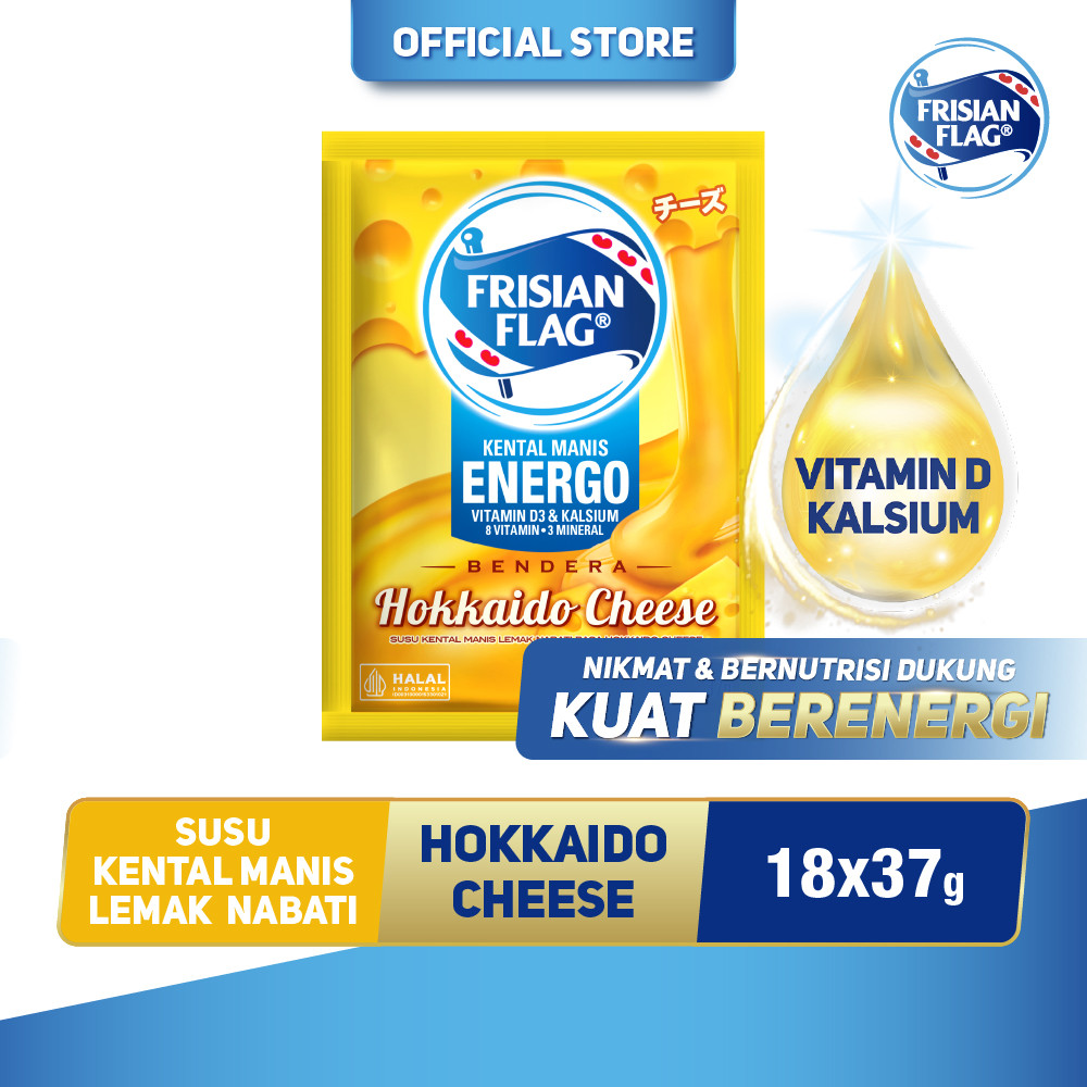 

Frisian Flag Kental Manis Lemak Nabati Hokkaido Cheese Sachet 18 Sachet x 37g