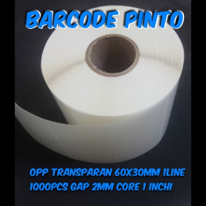 

OPP TRANSPARAN 60X30MM 1LINE 1000PCS GAP2MM CORE 1 INCHI, LABEL STIKER