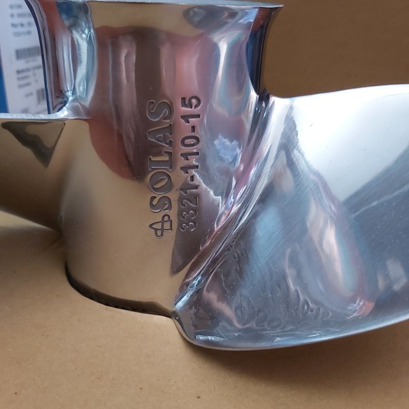 Propeller/baling/kipas mesin tempel Yamaha 40pk ukuran 15in Solas Stainless steel