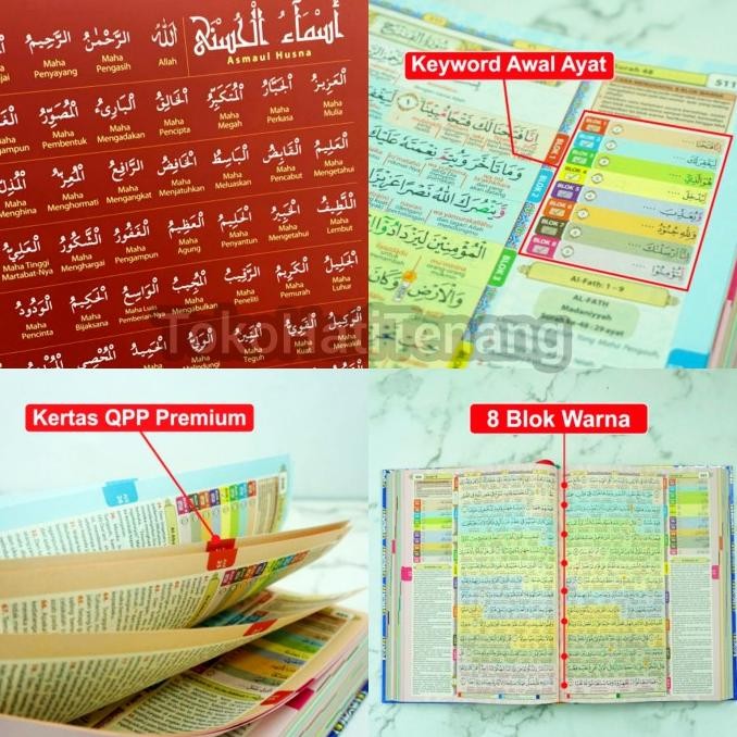 

Al Quran Hafalan Sedang A5 8 Blok Warna Terjemah Latin Per Kata Tajwid IS81