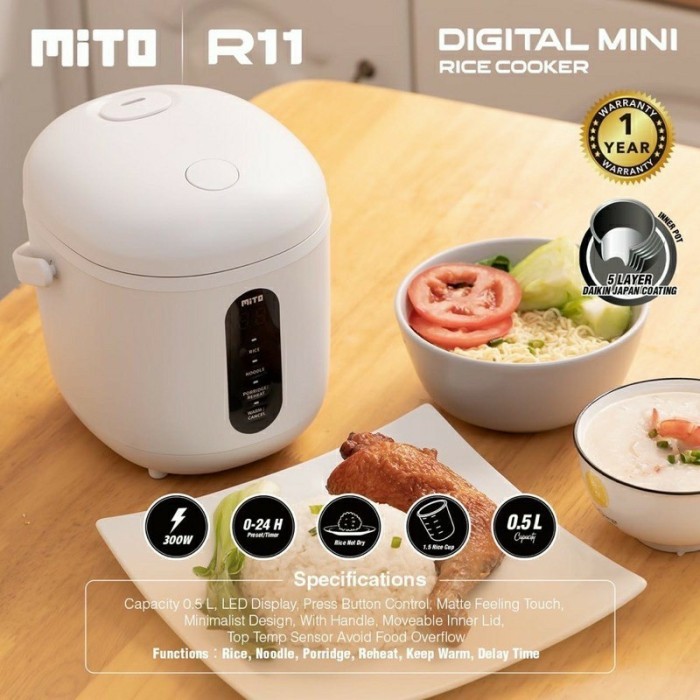 Rice Cooker Dital Mini R11 Kapasitas 0.5 Liter