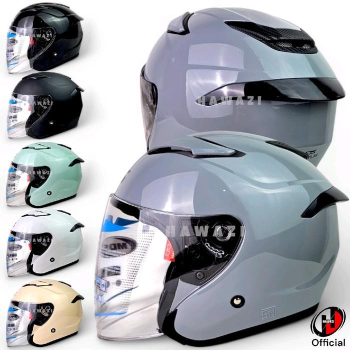 Helm Mds Voltus Solid Helm Half Face Single Visor Suport Intercom Model Kyt Kyoto - Motorcycle