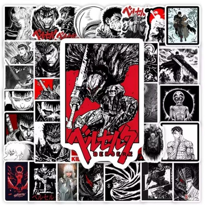 CUCI GUDANG Stiker Berserk Stiker Komik Berserk Stiker High Quality, Stiker Helm Stiker Laptop