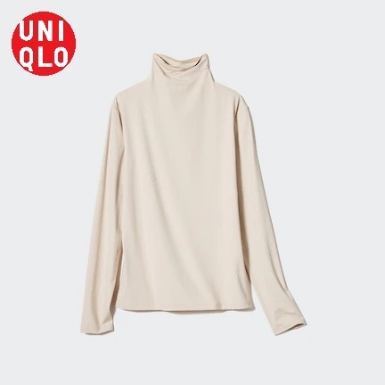 Promo Women Tshirt Kaos Manset Airism Uv Protection High Turtle Neck Uniqlo Best Seller