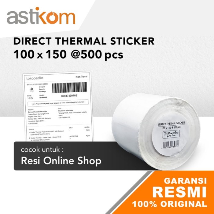 

Kertas Direct Thermal Stiker Blueprint Eco 100X150Mm 500Pcs