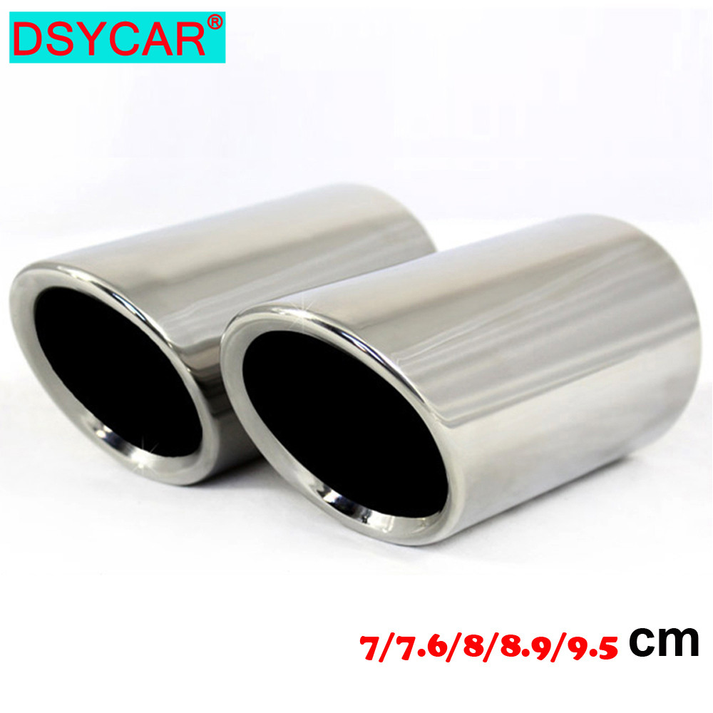 DD 2Pcs/Set 7.6cm/2.99in Stainless Steel Car Exhaust Muffler Tip Pipes Covers for Audi A1 A3 A4 TT 2