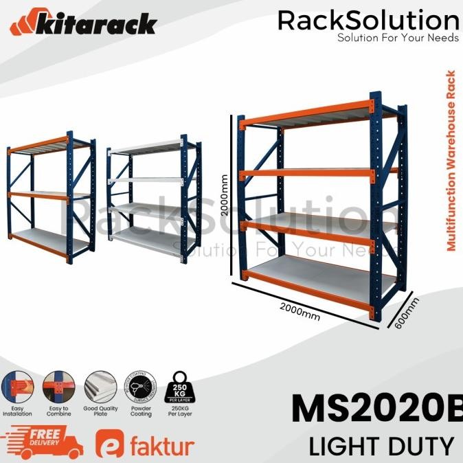 

KITARACK MS2020 STARTER WAREHOUSE RACK MULTIFUNCTION 2000X600X2000MM
