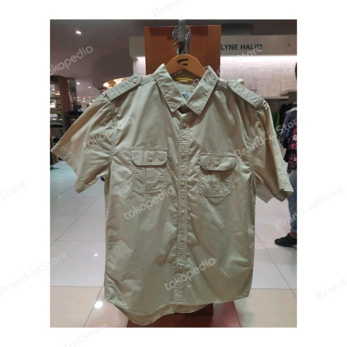 Camel Active Original Kemeja Dua Kantong Pria Safari 100% Katun
