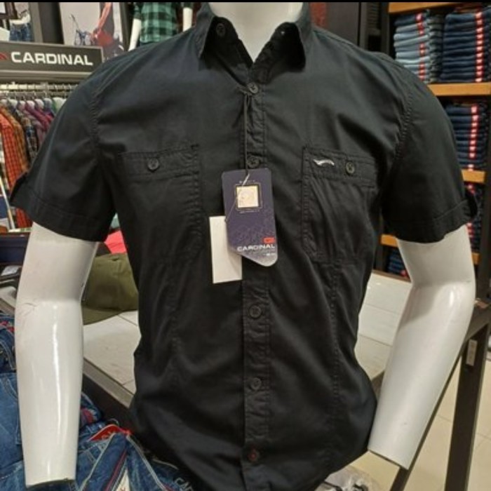 Kemeja Pria Cardinal Original Hitam Polos
