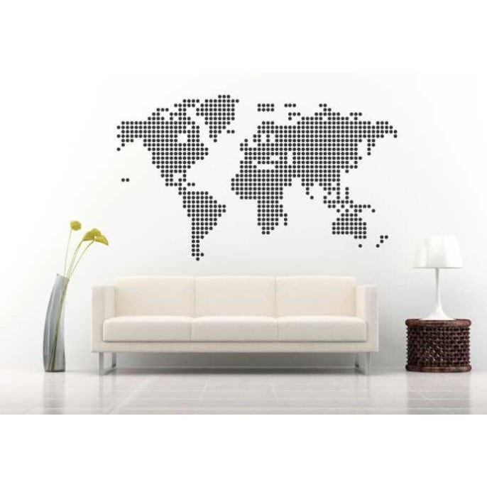 

WALL STICKER PETA DUNIA DARI KUMPULAN TITIK-TITIK (DOTS WORLD MAP ) STOK TERBATAS