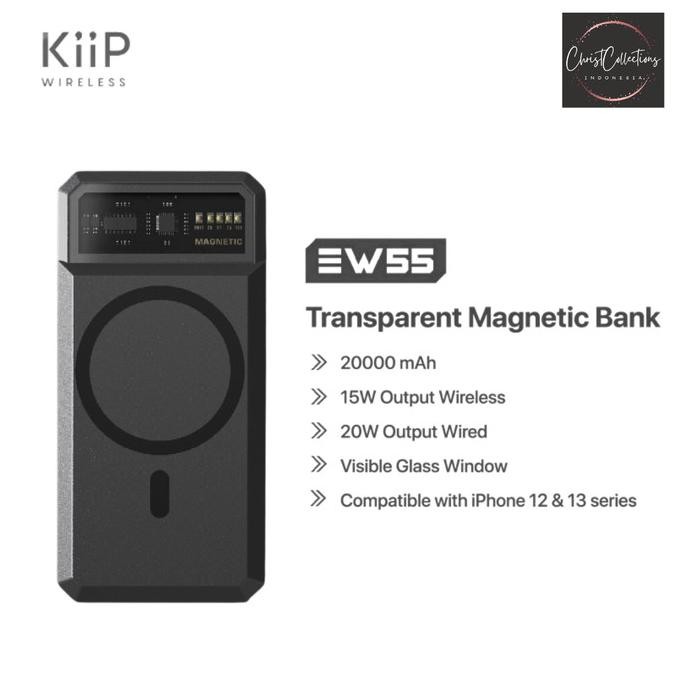 KIIP WIRELESS POWERBANK FAST CHARGING 20W MAGNETIC MAGSAFE PD EW55