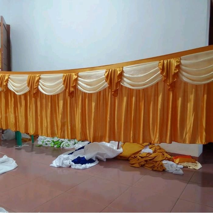 skirting meja panjang 6 meter tinggi 75cm Hiasan