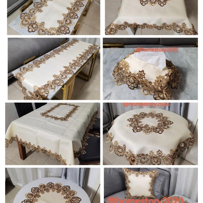 sarung bantal kursi taplak meja tamu makan bulat segi empat panjang