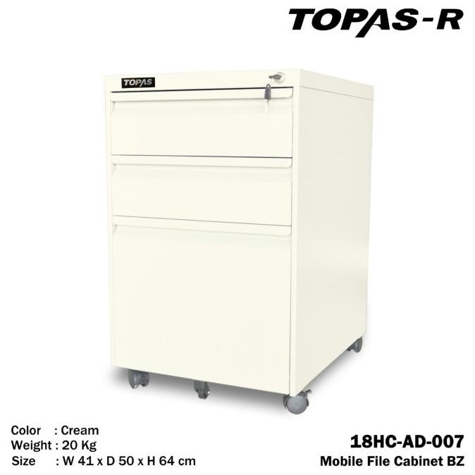 

Lemari Kantor Besi File Arsip 3 Laci Drawer Dengan Roda
