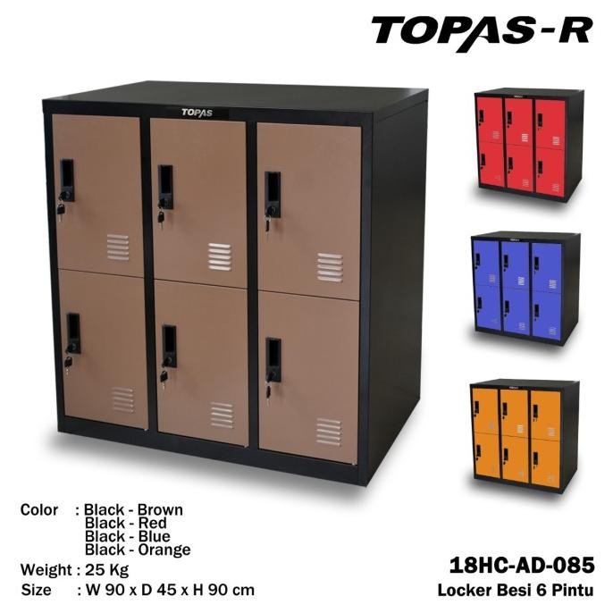 

BEBAS ONGKIR - Lemari Besi Kantor Penyimpanan 6 Pintu dan Kunci (LOKER) Multi Colour