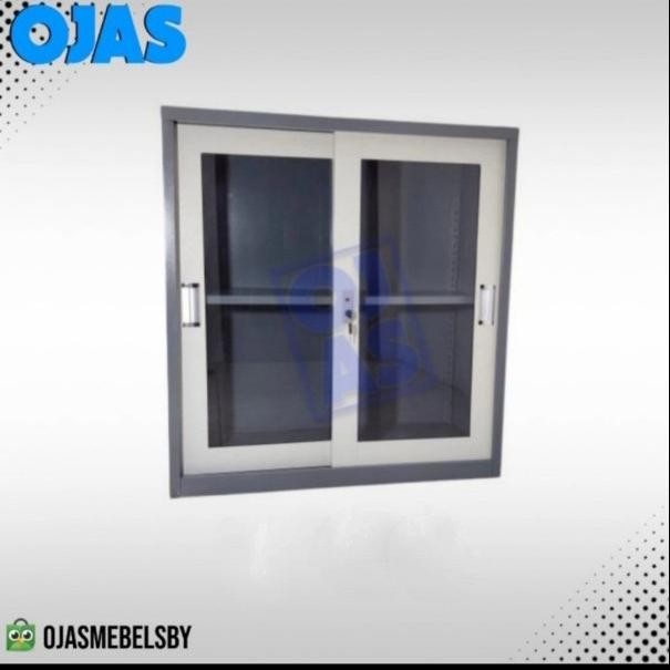 

Lemari arsip plat besi pendek pintu sliding kaca
