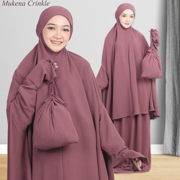 Mukena Lengan Crinkle Jumbo / Mukena Umroh Crinkle airflow
