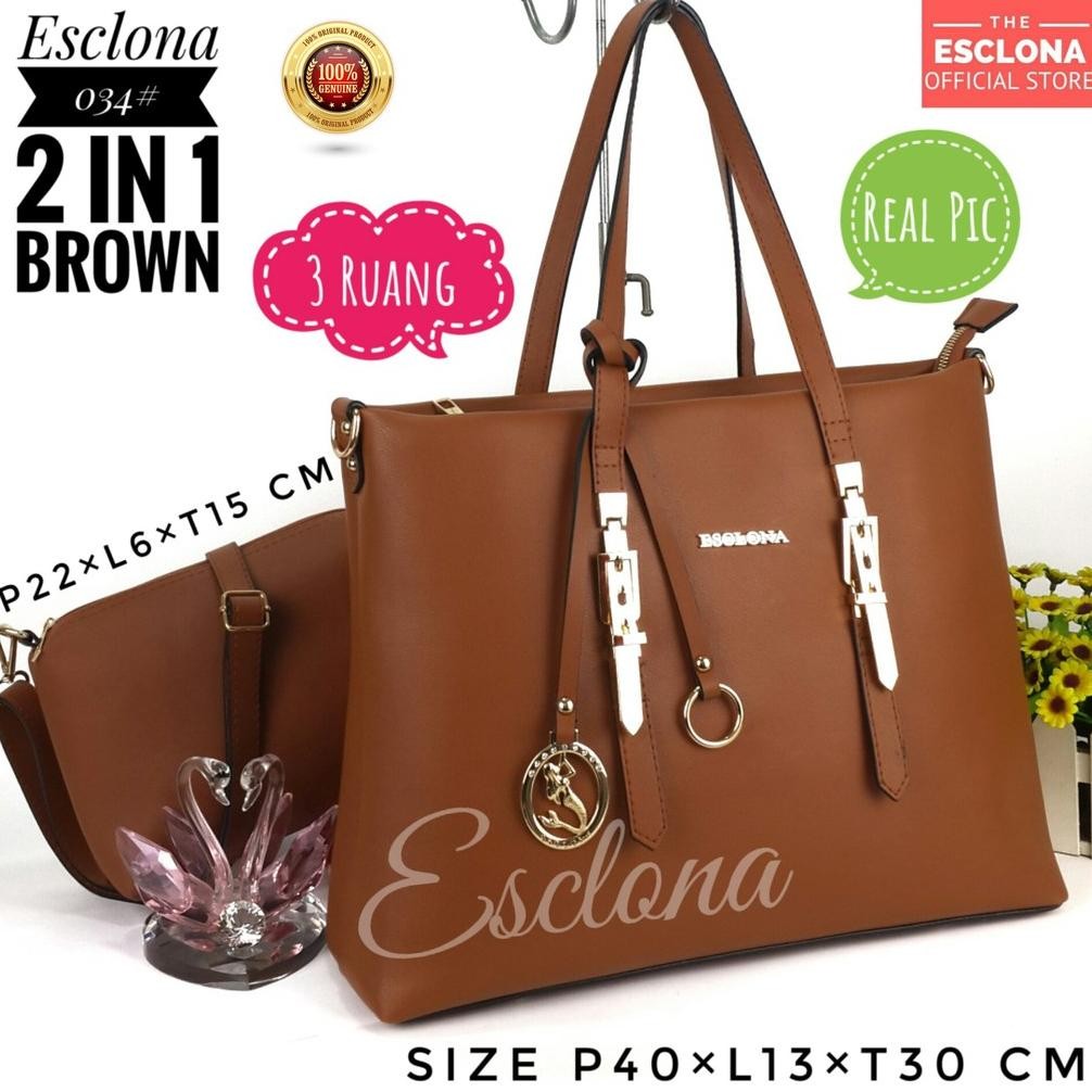 TERLARIS Esclona Tas Wanita Import Batam Tas Laptop Tote Bag Shoulder Bag Tas Selempang Bahu Cewek O