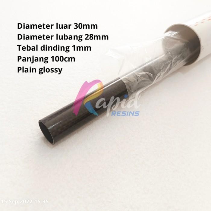 Pipa Carbon Tube 30 x 28 x 1000 mm Tabung Serat Karbon 3K od 30 id 28