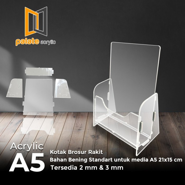 

HOT SALE! RAK/TEMPAT BROSUR BROCHURE ACRYLIC/AKRILIK UKURAN A5 PREMIUM TERLARIS