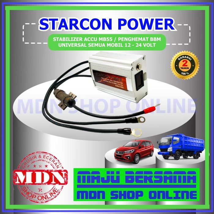 TERBARU Stabilizer accu mobil multi cc 12-24v starcon power MB55 penghemat bbm