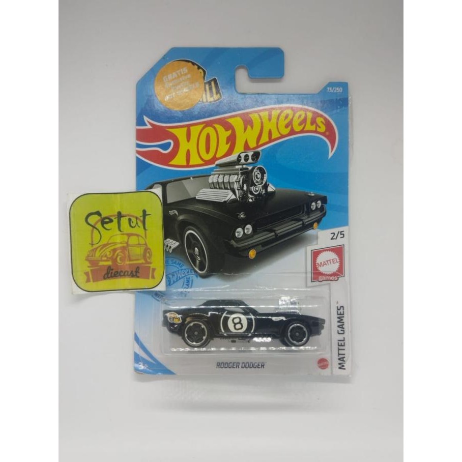 HOT WHEELS HOTWHEELS RODGER DODGER 8 HITAM BLACK ADA BUKU WITH BOOK