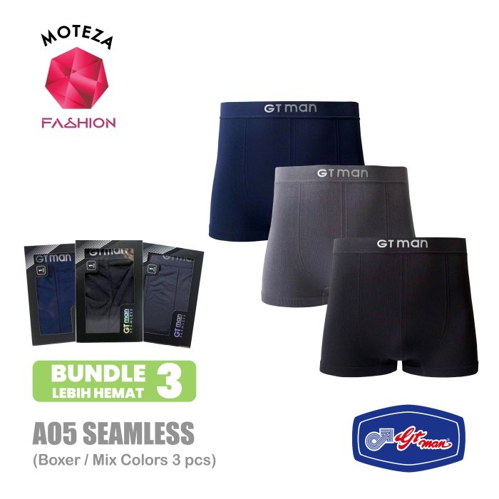ISI 3 pcs Celana Dalam Underwear Boxer Pria - GT Man AO5 - SEAMLESS
