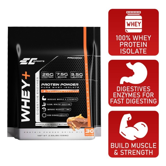 

EC Sports Whey Protein Isolate Powder Chocolate Peanut Butter 1059 G