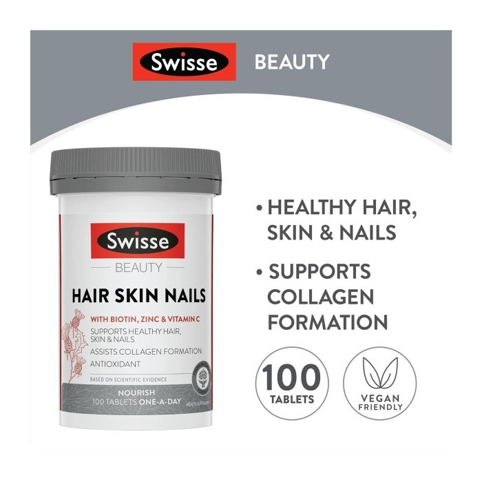

Swisse Ultiboost Hair Skin Nails+ Supplements 100 Tablets