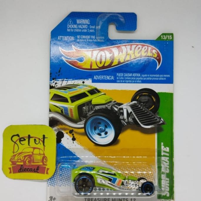 HOT WHEELS HOTWHEELS TREASURE HUNT TH REG SURF CRATE BLUE CARD