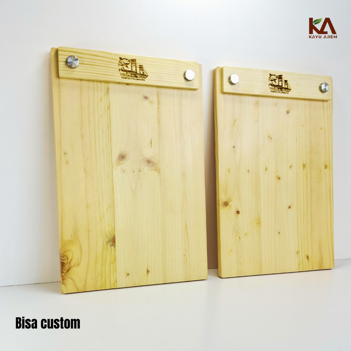 Tebaru Papan MENU KAYU board / Buku Cover Menu A4 Resto Cafe Custom grafir Berkualitas