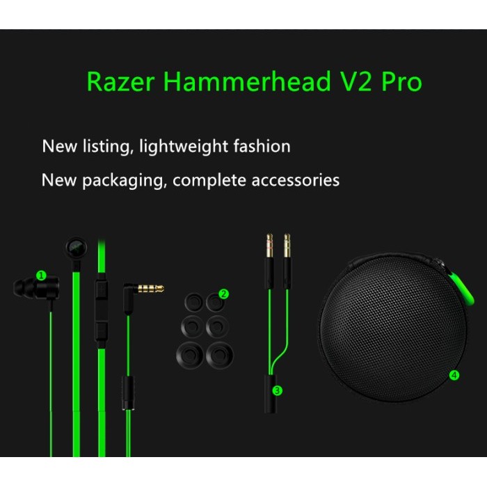 Razer Hammerhead Pro V2 Dota2 Earphone Gaming Hammerhead
