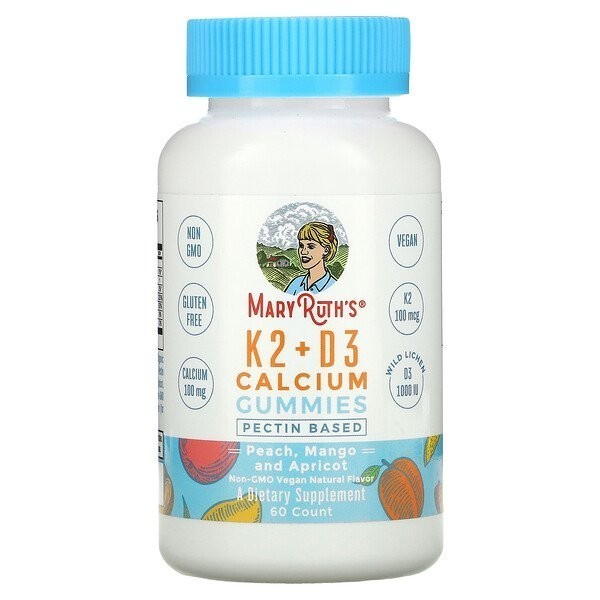 MaryRuth Organics, K2 + D3 Calcium Gummies, 60 Gummies