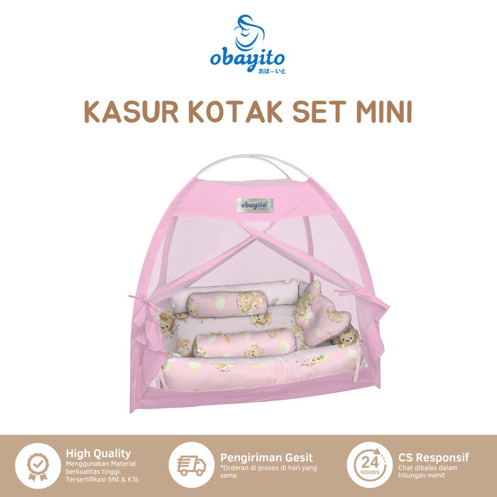 PROMO Obayito Kasur Kotak Bayi Set Kelambu Mini terbaik