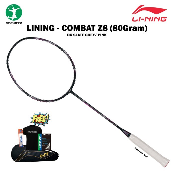 raket badminton lining combat z8 / combat-z8 80gr original