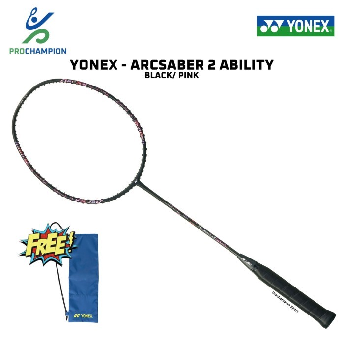new  raket badminton yonex arcsaber 2 ability black pink