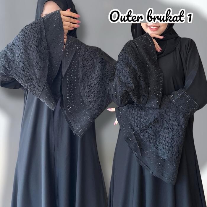 TERMURAH ABAYA ROMPI BRUKAT 1 GAMIS ABAYA FASHION WANITA MUSLIMAH GAMIS UMROH GAMIS HITAM ABAYA