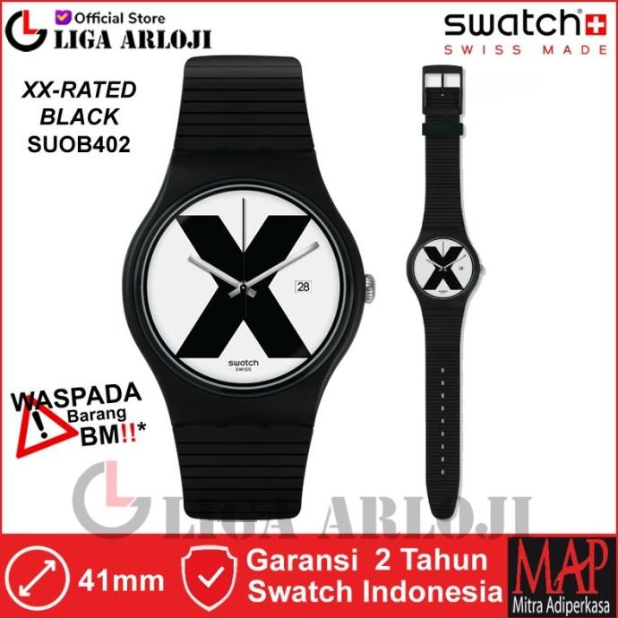SWATCH SUOB402 XX-RATED BLACK Jam Tangan Pria Analog Original Swiss