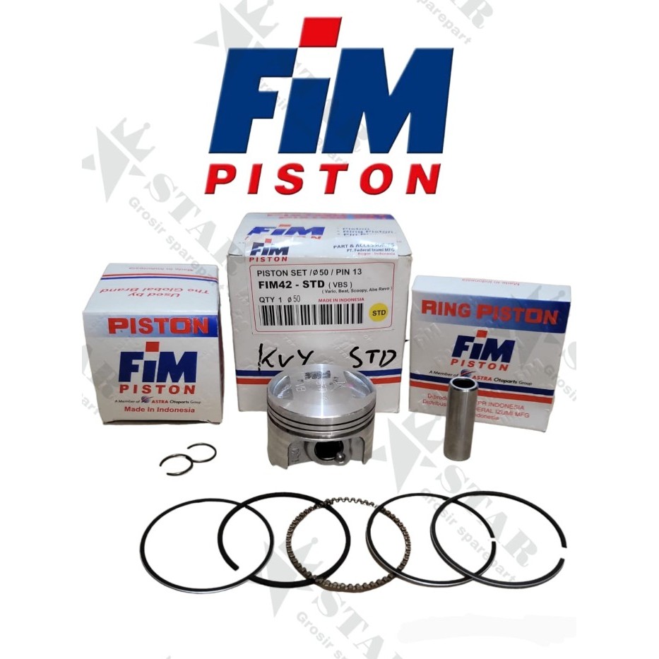Piston Kit Beat Kvy / Scopy Karbu / Spacy Fim 42 Pen 13