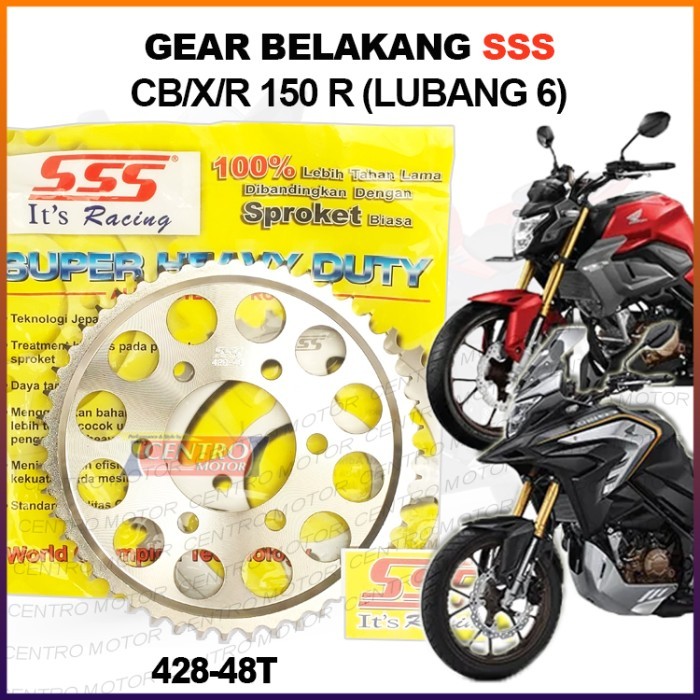 Gear Belakang Cb150R/Cbx150R/Cbr150R. Sss 428-48T Lubang 6.