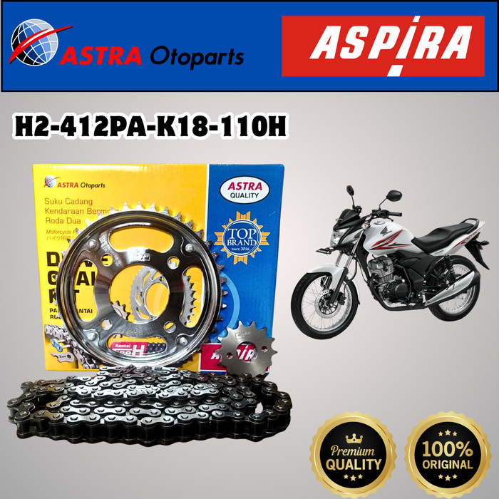 Gear Set Gir Set + Rantai Motor Honda Verza, Gear Set Aspira K18 Ori