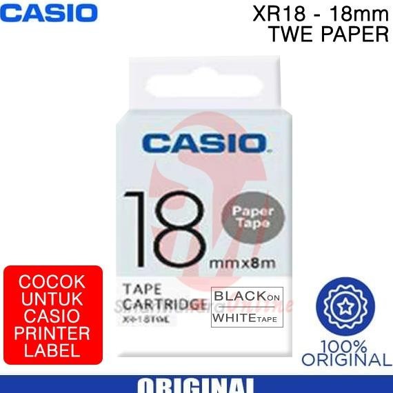 

PITA LABEL CASIO XR 18 TWE PAPER - BLACK ON WHITE