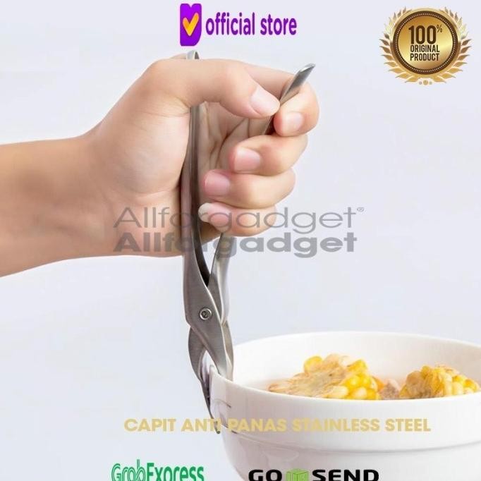 XP87 Huohou Penjepit Panci Anti Panas Stainless Steel Penjepit Piring