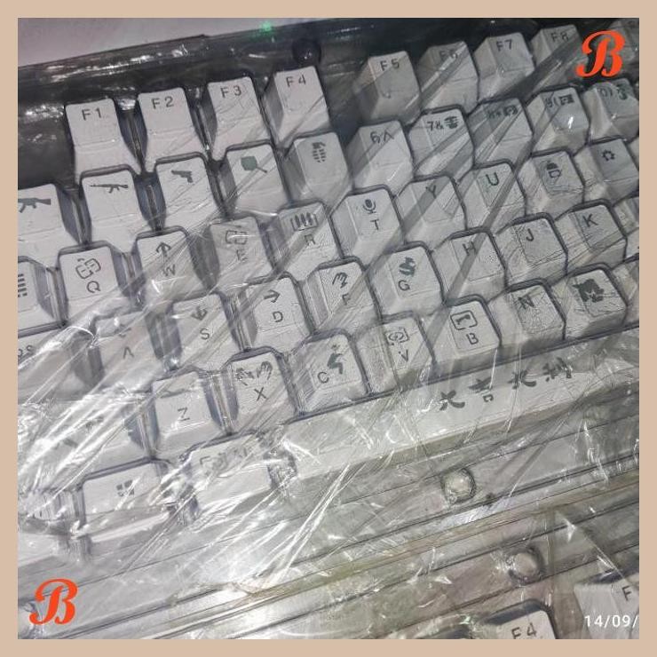 [SRP] 104 SET KEYCAPS MECHANICAL GAMING PUBG WAR OEM PROFILE WHITE EDITION